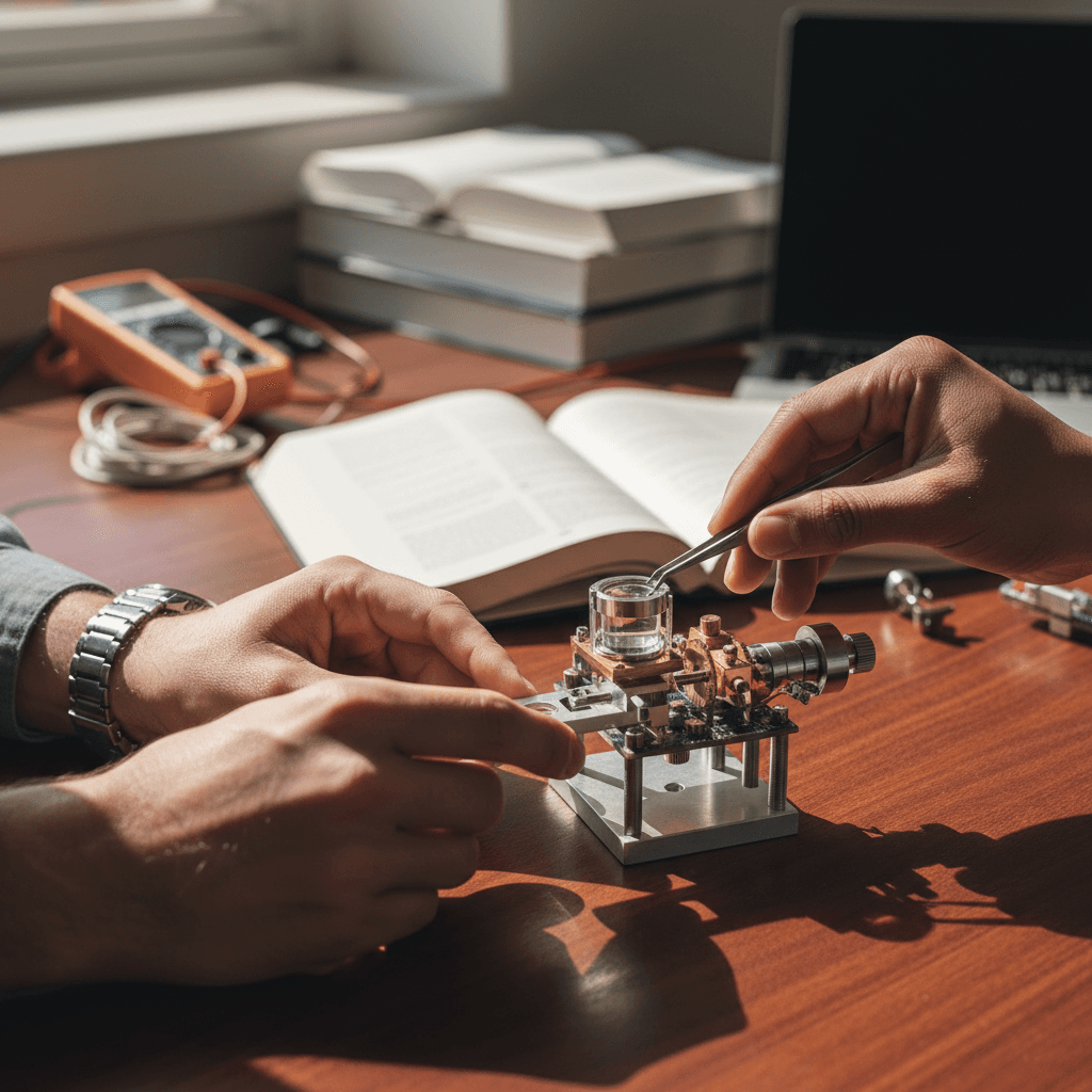 Hands-on physics workshop demonstration with participants building experiments