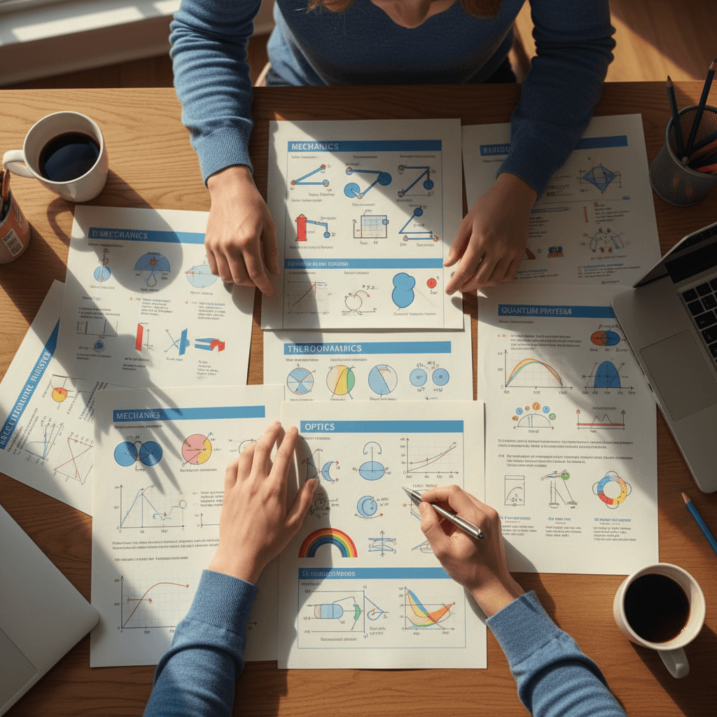 Collection of physics study sheets and resources