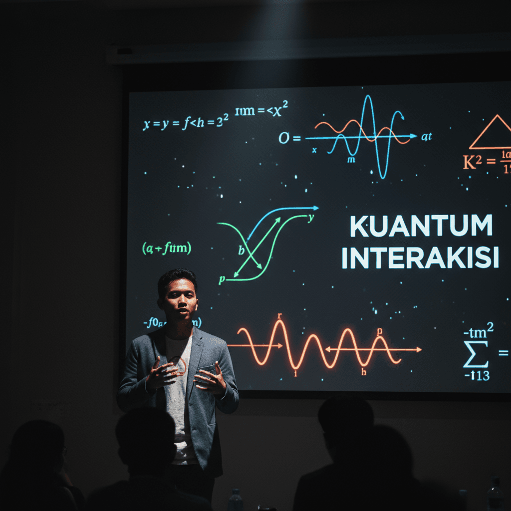 Student presenter sharing physics research and insights