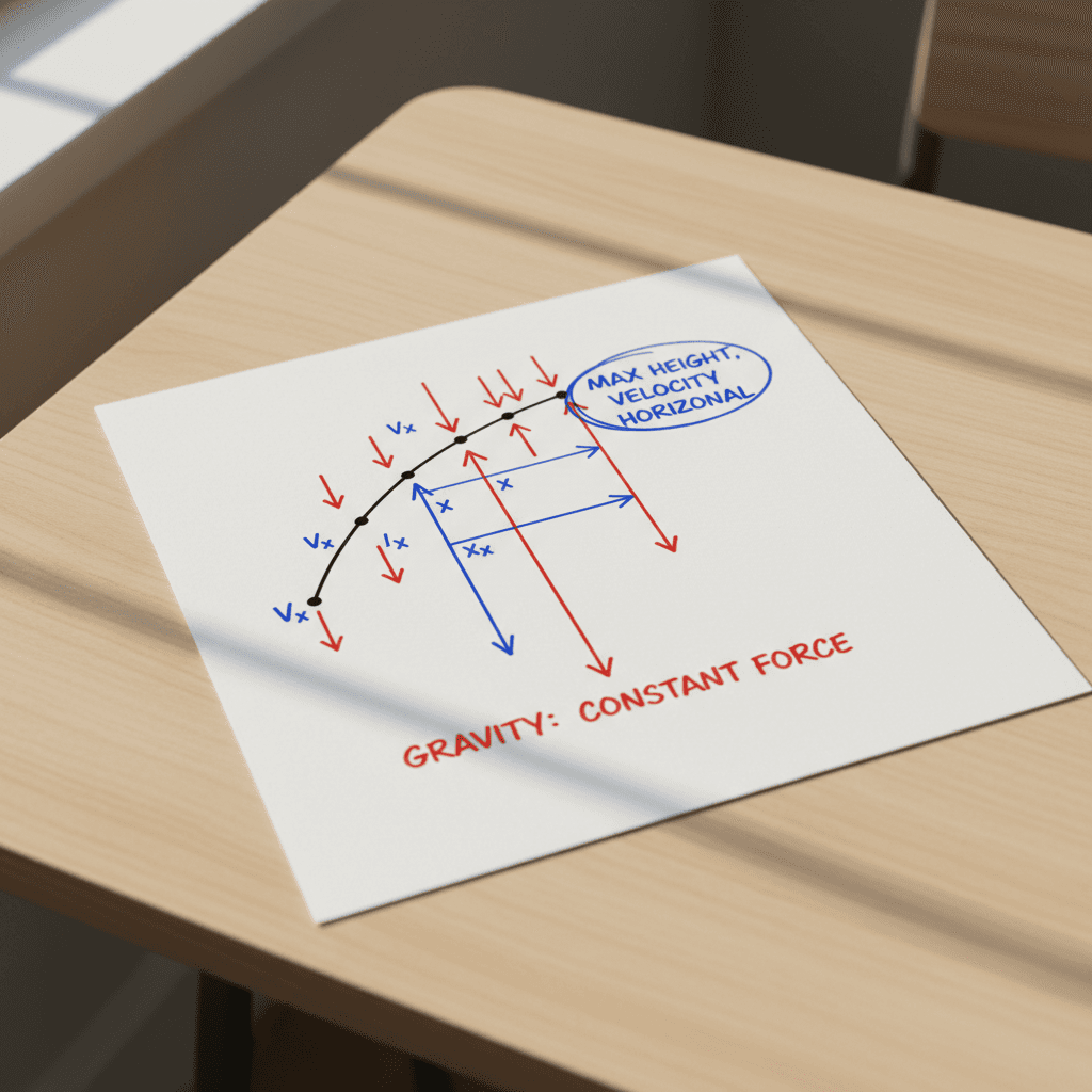 Physics force diagram with vector illustrations